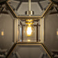 Small Brass Ceiling Pendant with Square & Triangle Shape Frames