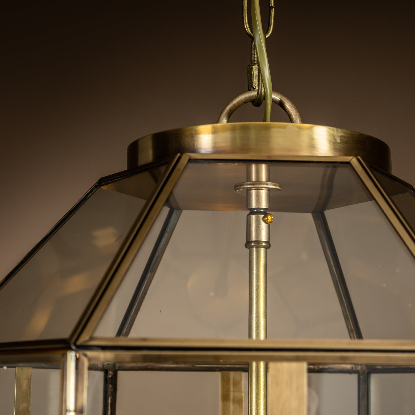 Small 3-Light Brass Pendant Chandelier