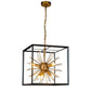 Small 6 Light Box Frame Crystal Rod Aspect Ceiling Chandelier