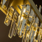 Champagne Silver LED K9 Crystal Bar Chandelier