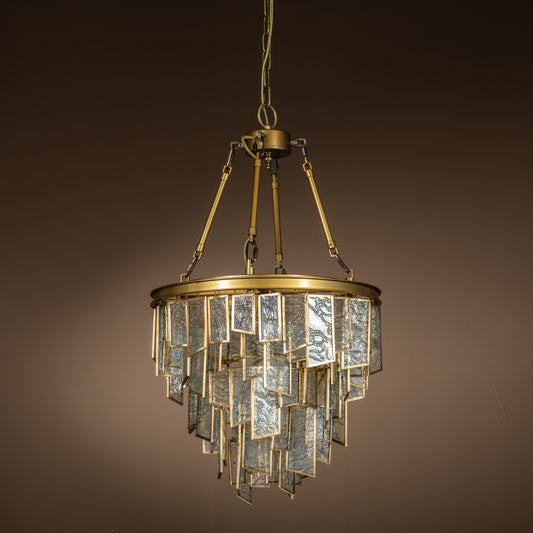 Small 4 Light Brass Finish Ceiling Chandelier