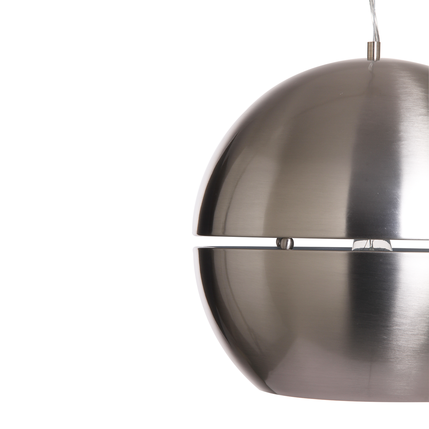 Large Satin Nickel Metal Pendant Light Fixture