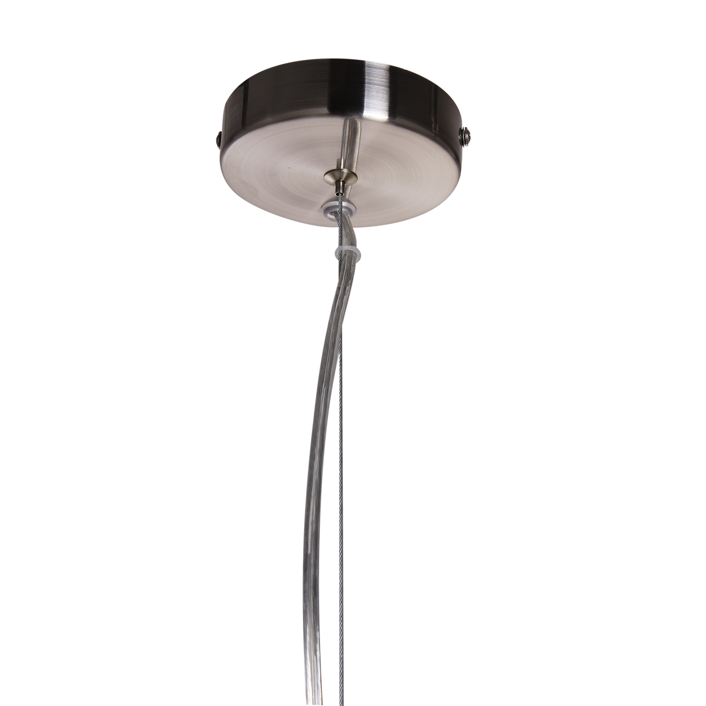 Large Satin Nickel Metal Pendant Light Fixture