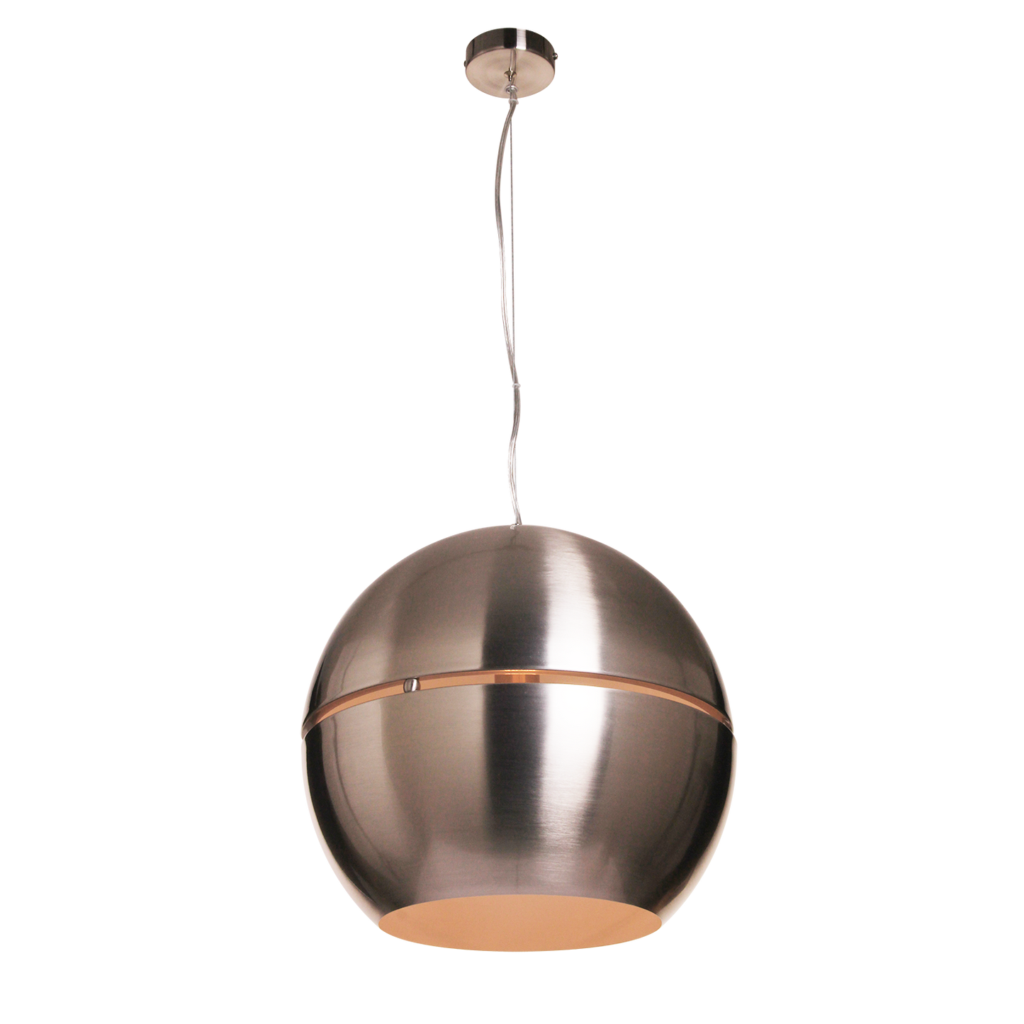 Large Satin Nickel Metal Pendant Light Fixture