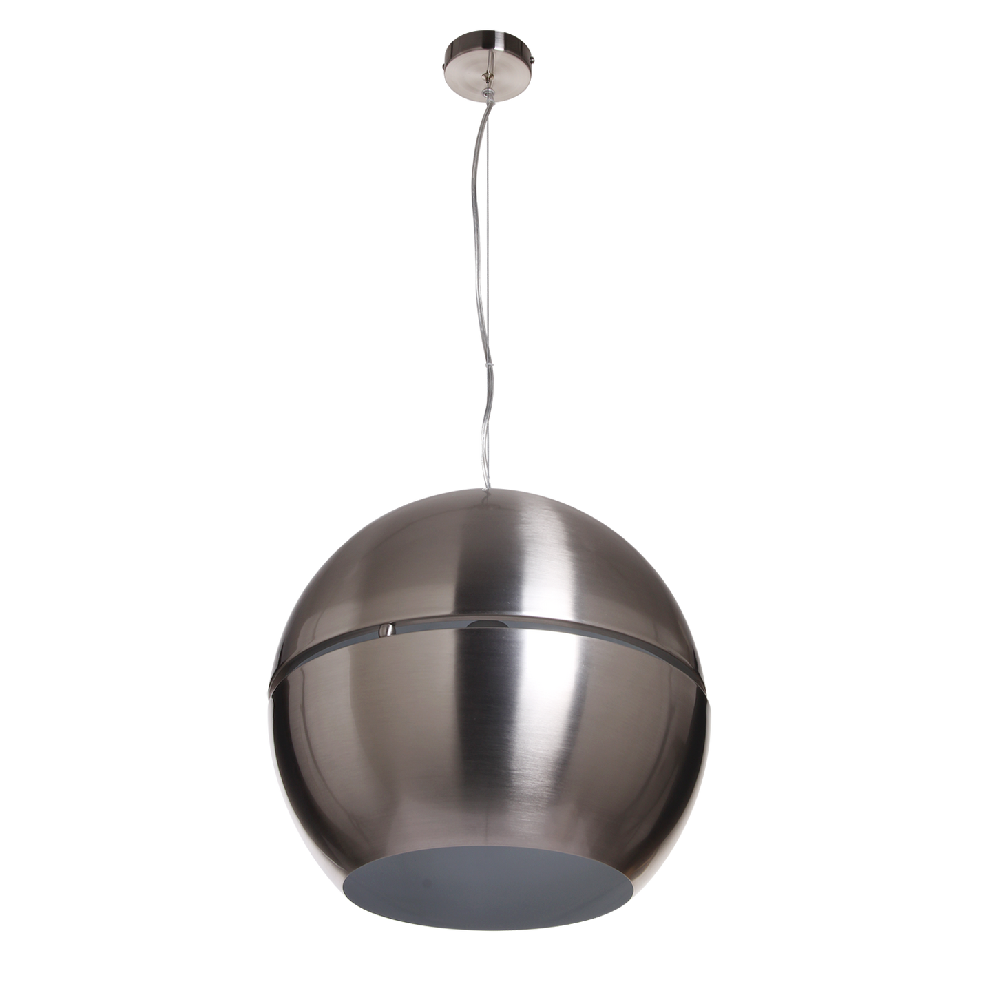 Large Satin Nickel Metal Pendant Light Fixture