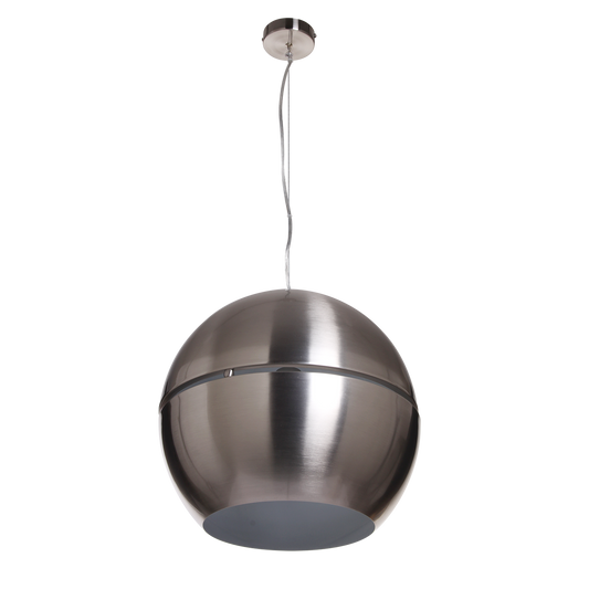 Large Satin Nickel Metal Pendant Light Fixture