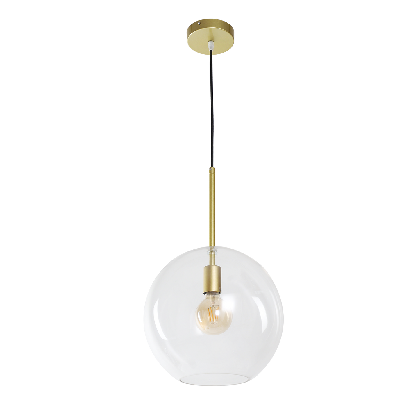 Modern Matt Black and Gold Pendant Light