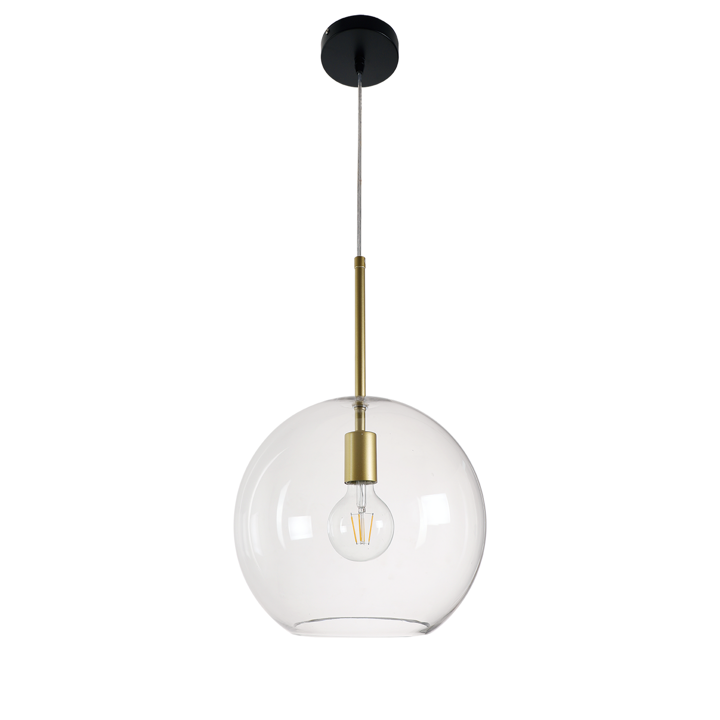 Modern Matt Black and Gold Pendant Light