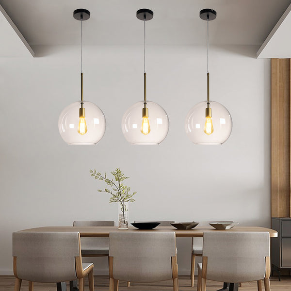 Modern Matt Black and Gold Pendant Light