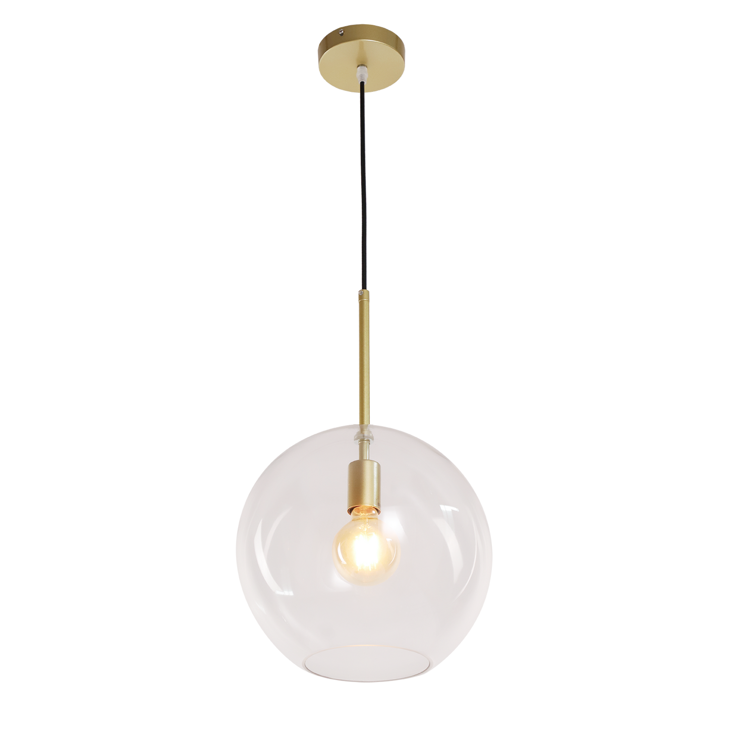 Modern Matt Black and Gold Pendant Light