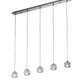 Five-Light Bar Satin Nickel Crystal Pendant Lamp