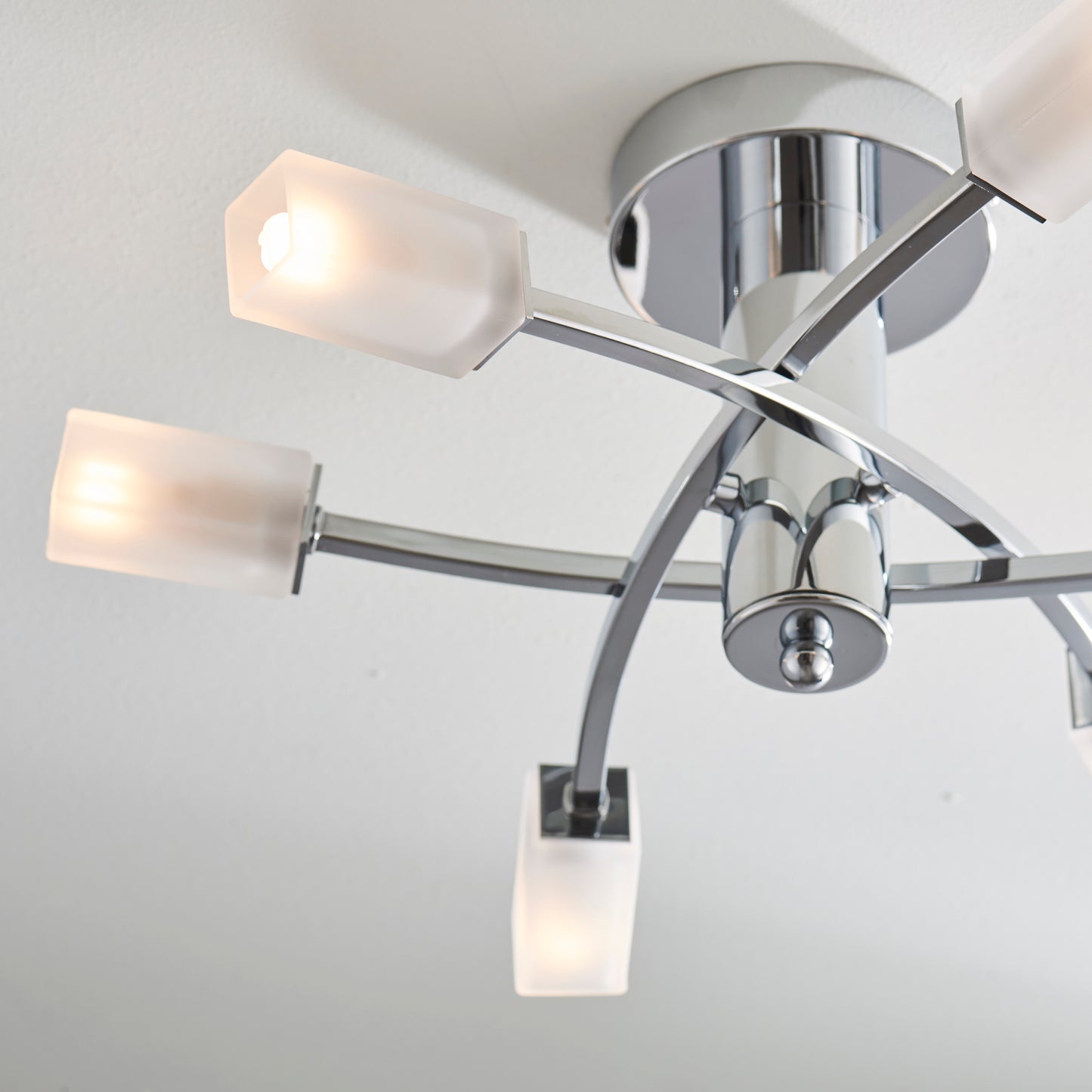 Sleek Chrome Semi Flush Light