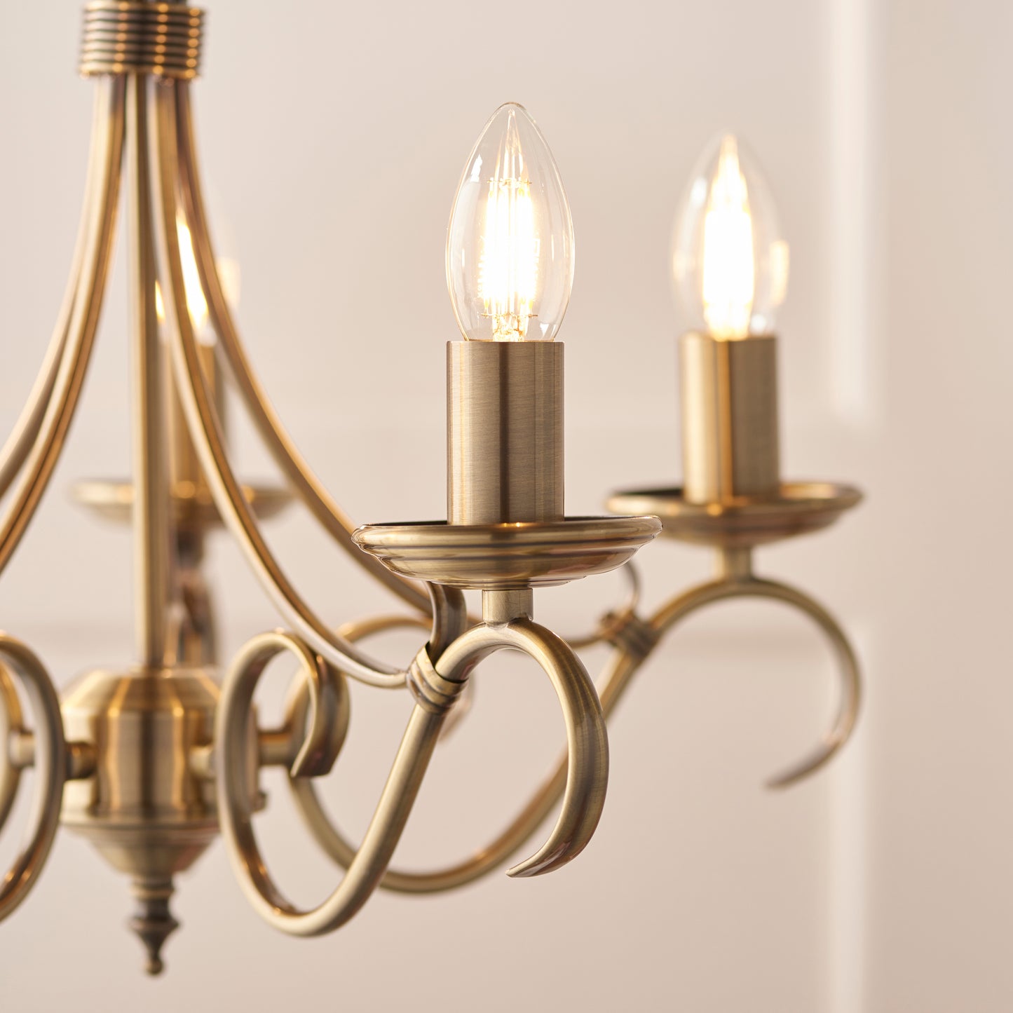 Antique Brass 5-Light Ceiling Fitting