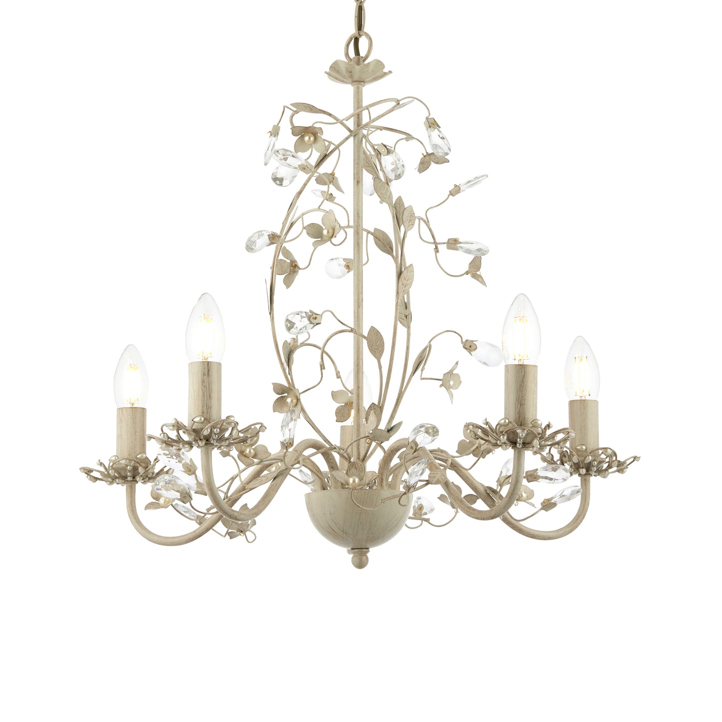 Luxurious Floral Chandelier with Adjustable Drop