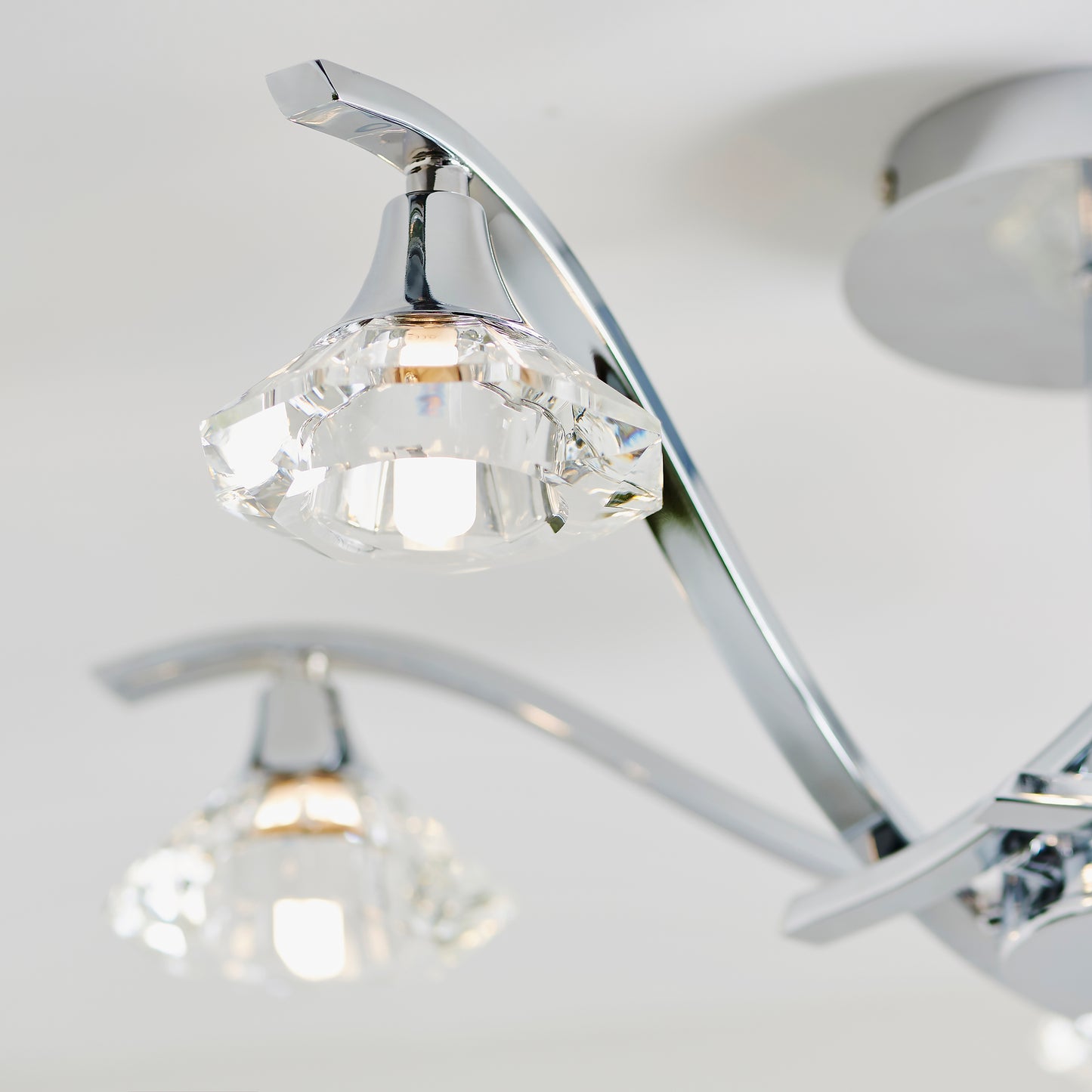 Contemporary Chrome Effect Semi Flush Fitting