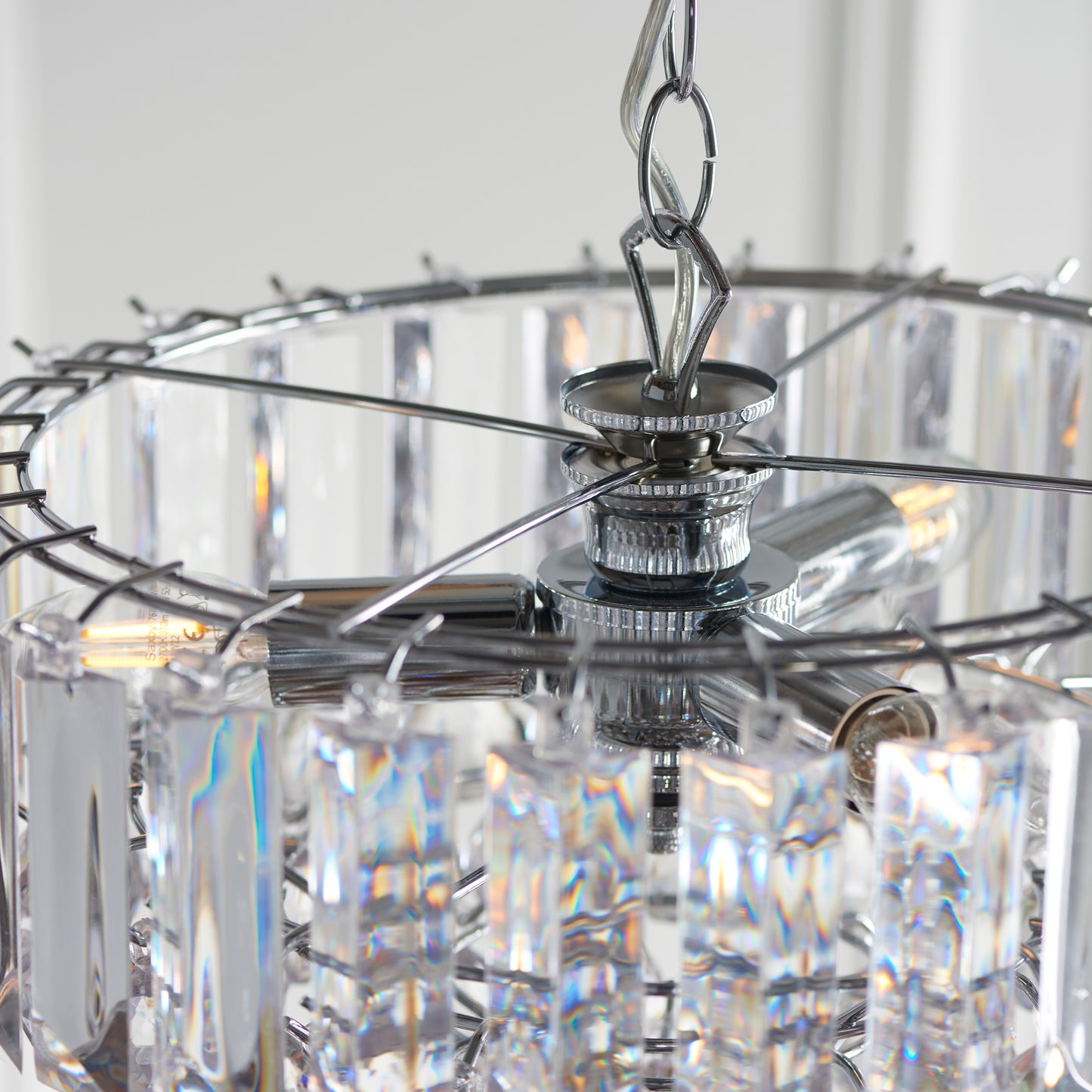 Chrome Finish Pendant Clear Acrylic