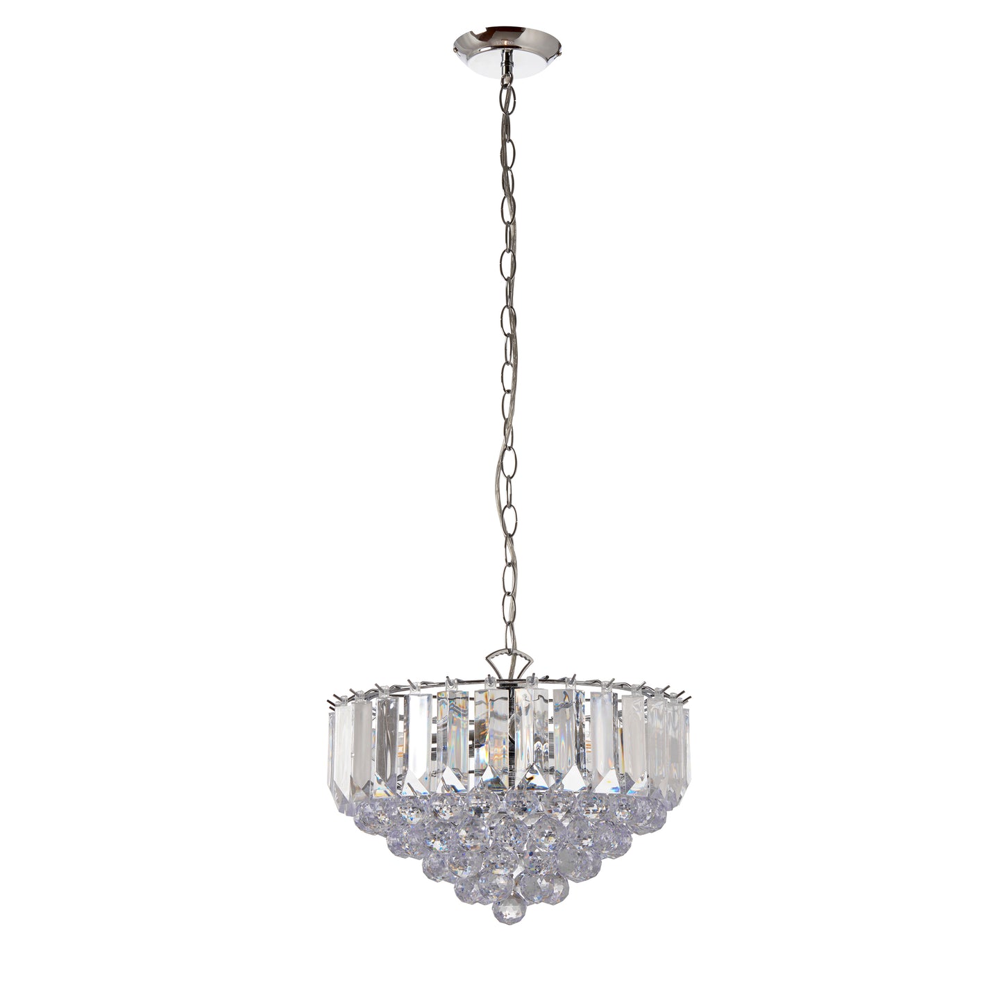 Chrome Finish Pendant Clear Acrylic