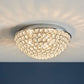 Luxury Crystal Chrome Bathroom Flush Light