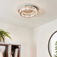 Crystal Chrome Bathroom Flush Light