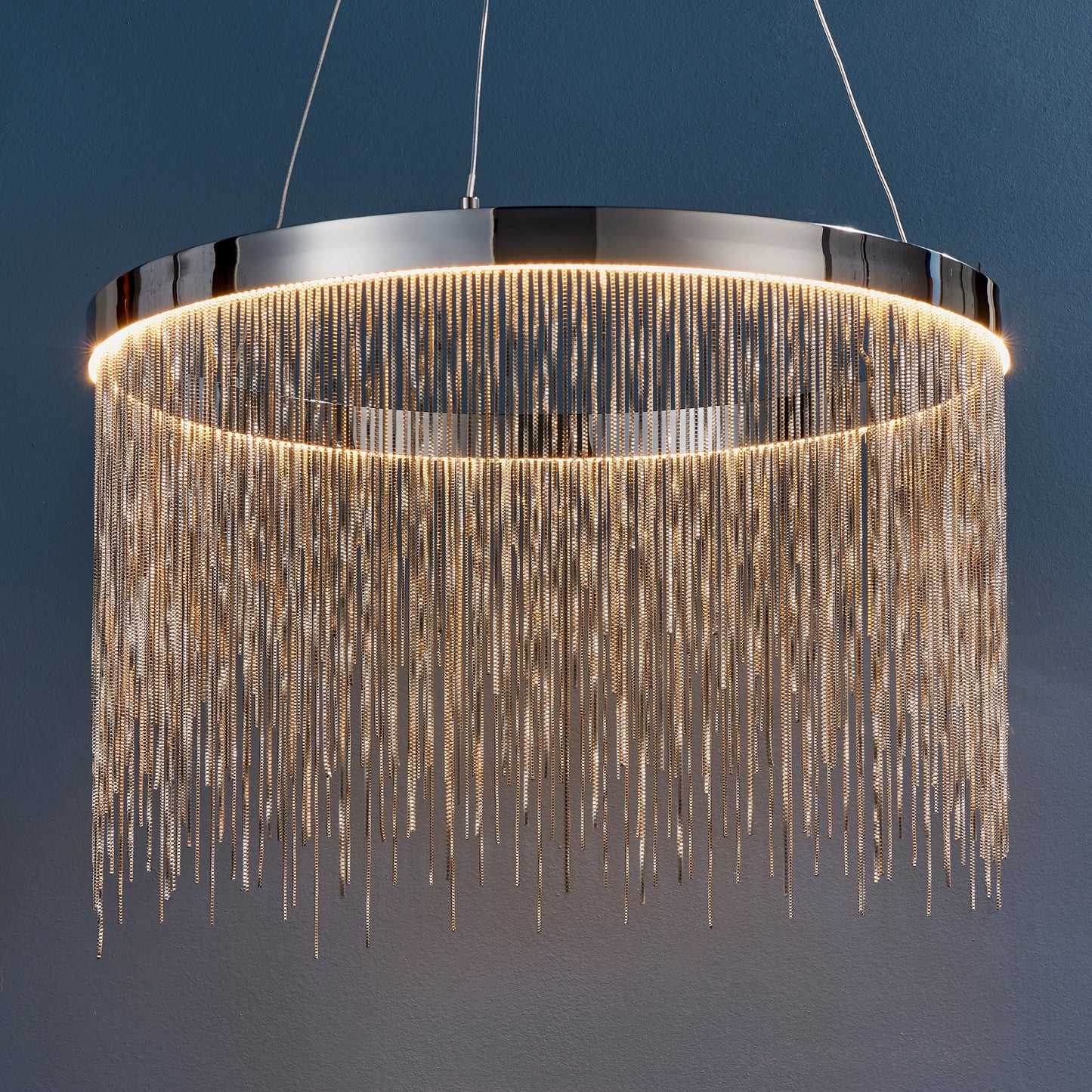 Sleek Chrome LED Chandelier Light