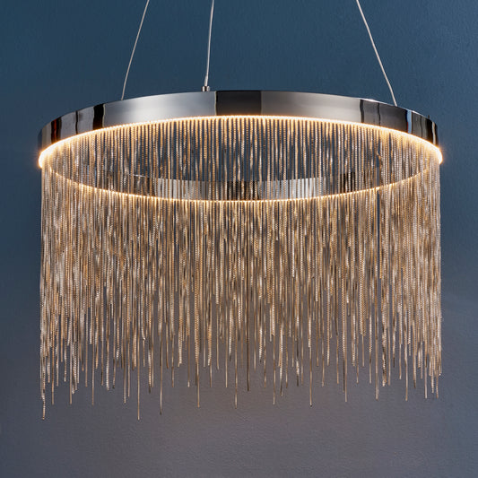 Sleek Chrome LED Chandelier Light