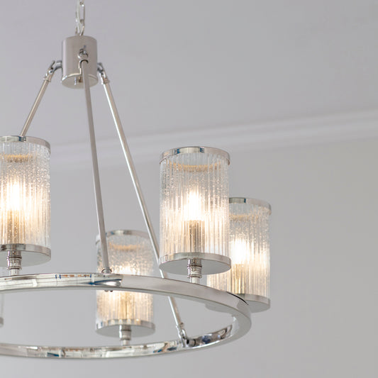 Classic Styled Chandelier Bright Nickel Finish