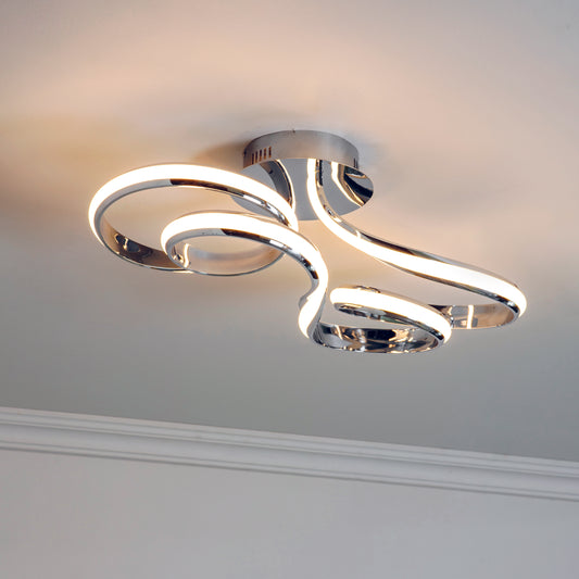 Ceiling Fixture Flowing Curves Light