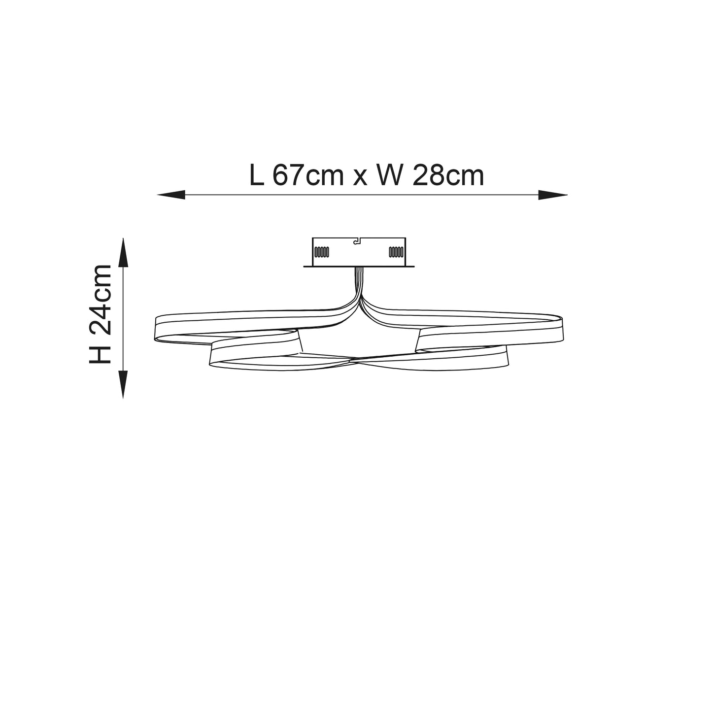 Ceiling Fixture Flowing Curves Light