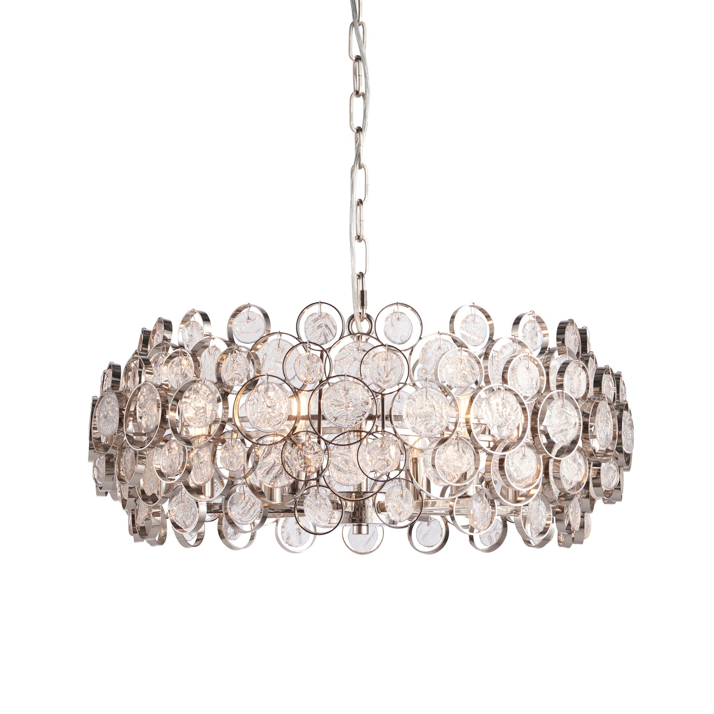 Exquisite Clear Glass Medallion 6-Light Chandelier