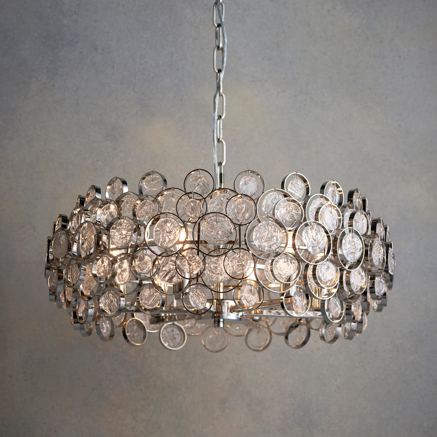 Exquisite Clear Glass Medallion 6-Light Chandelier