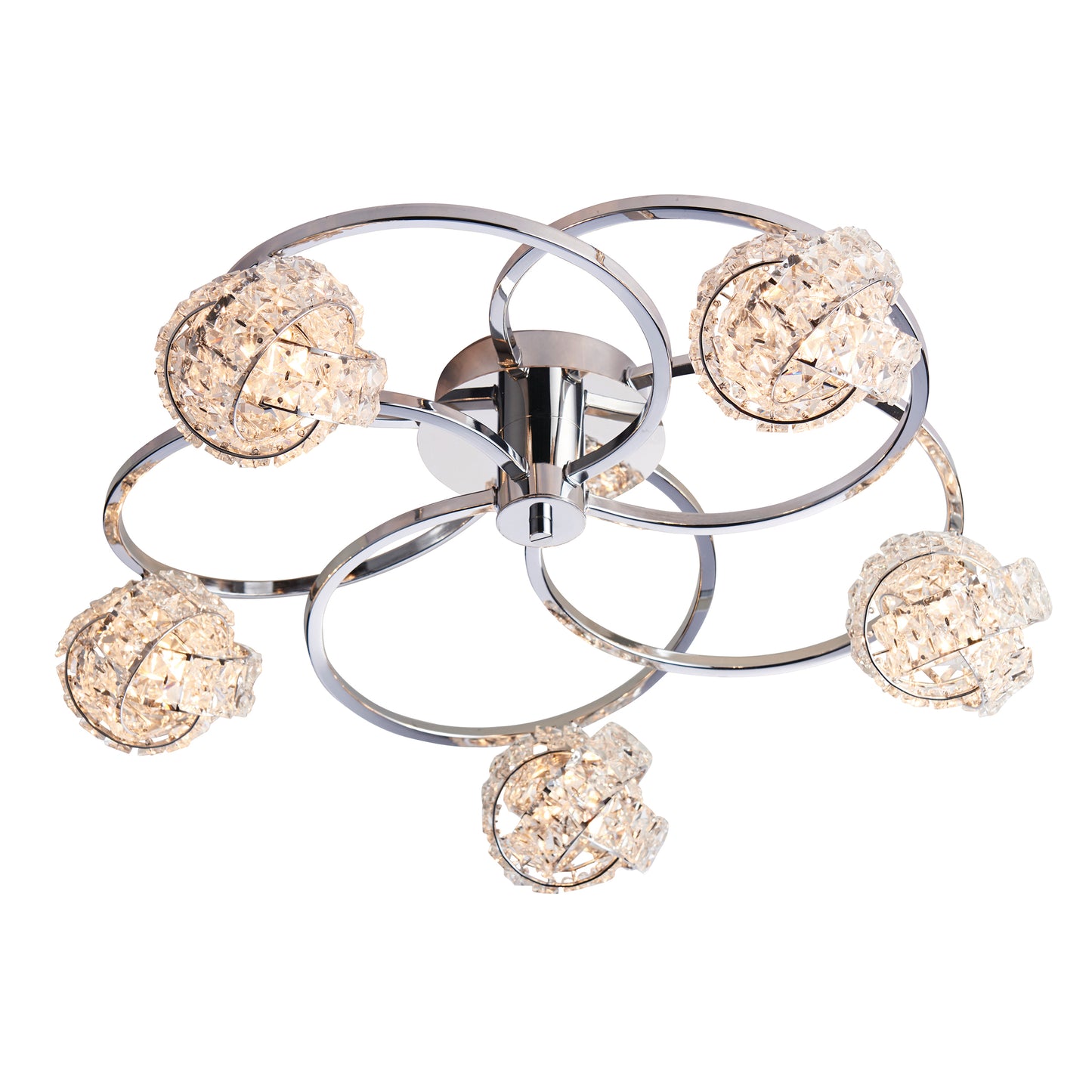 Sculptural Crystal Cluster Ceiling Light