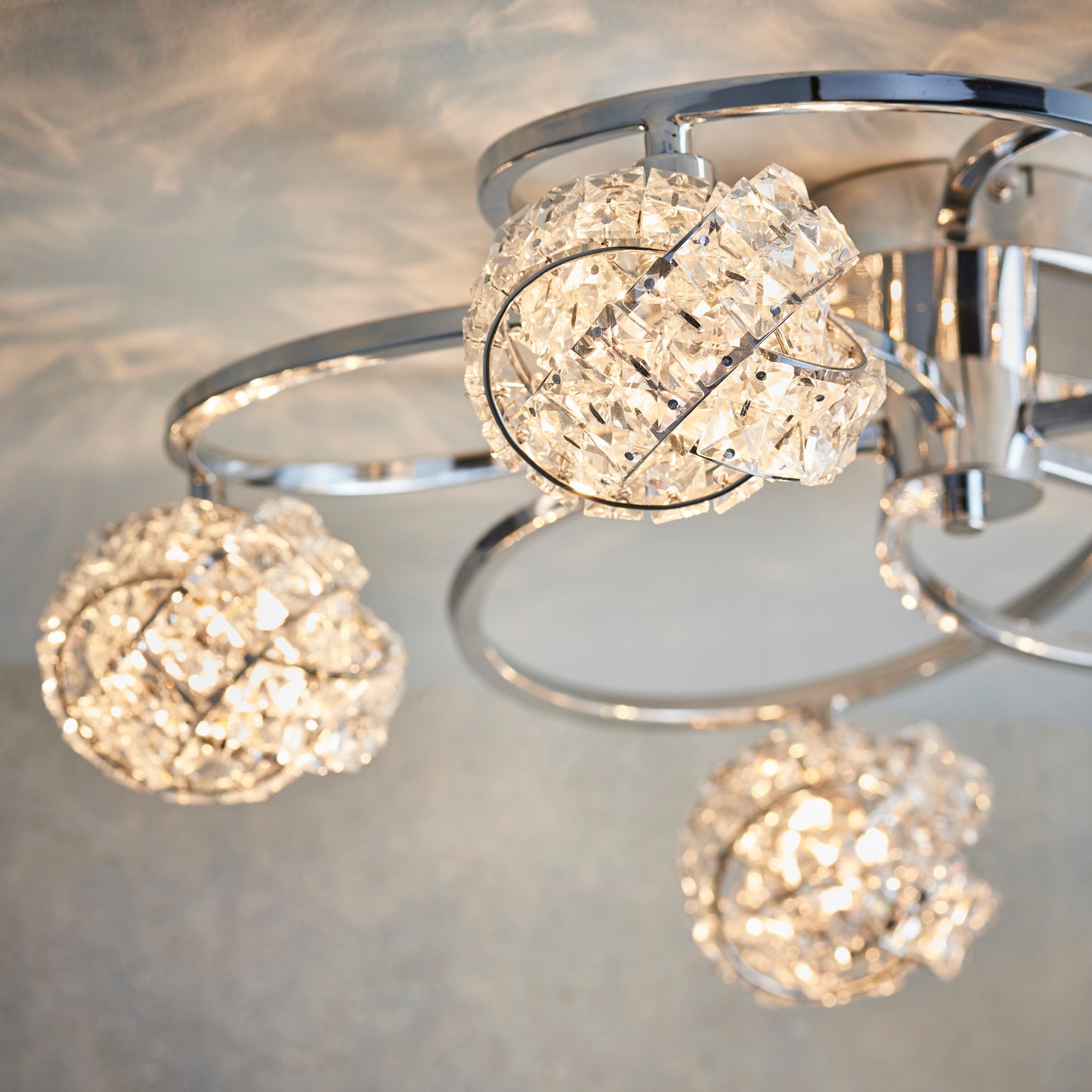 Sculptural Crystal Cluster Ceiling Light