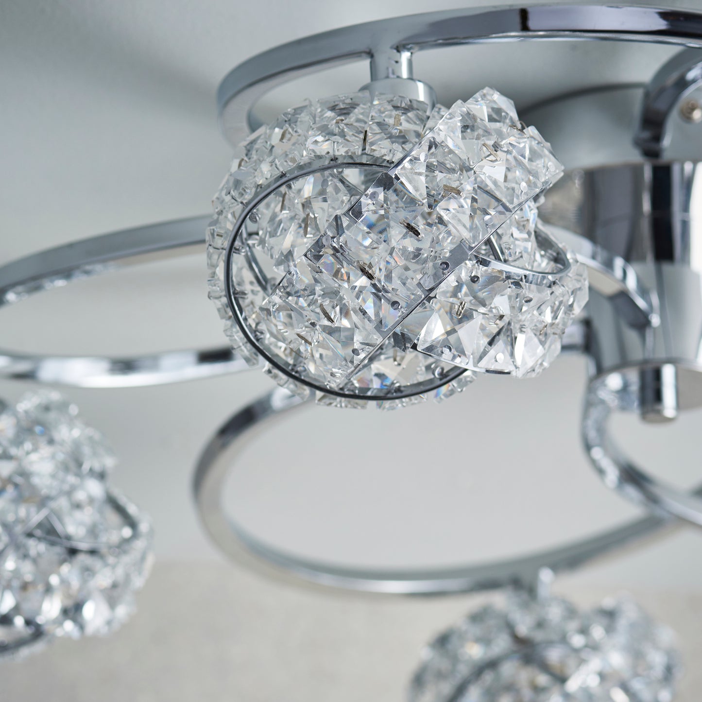 Sculptural Crystal Cluster Ceiling Light