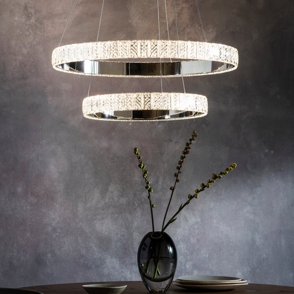 Crystal Elegance Polished Chrome Chandelier