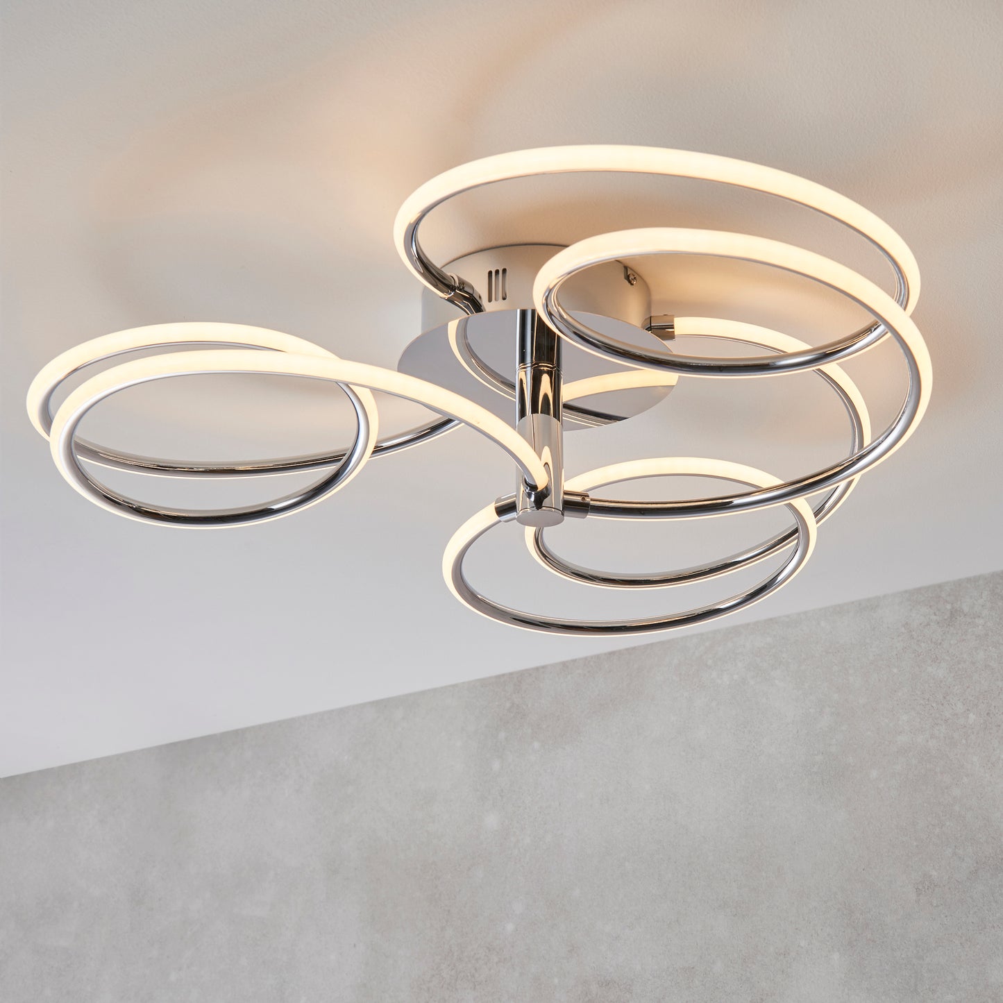 Contemporary Chrome Plated Ceiling Light