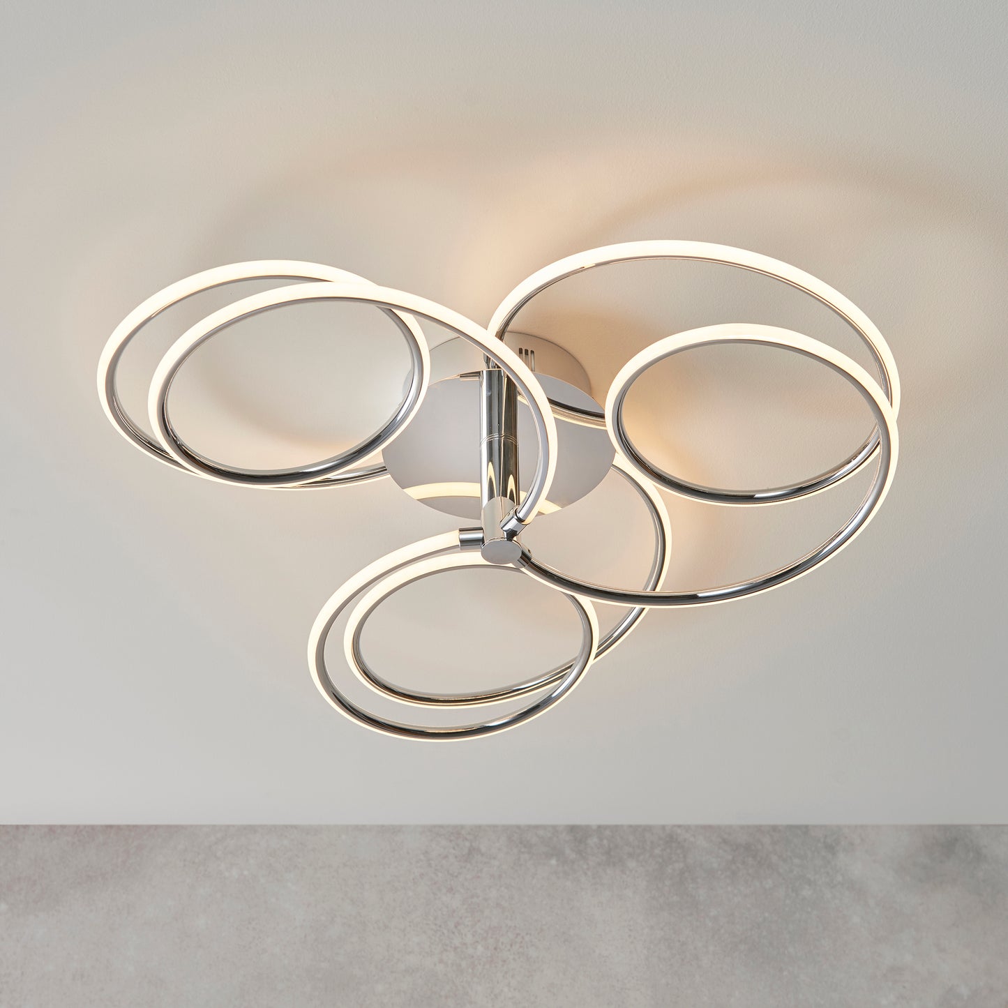 Contemporary Chrome Plated Ceiling Light