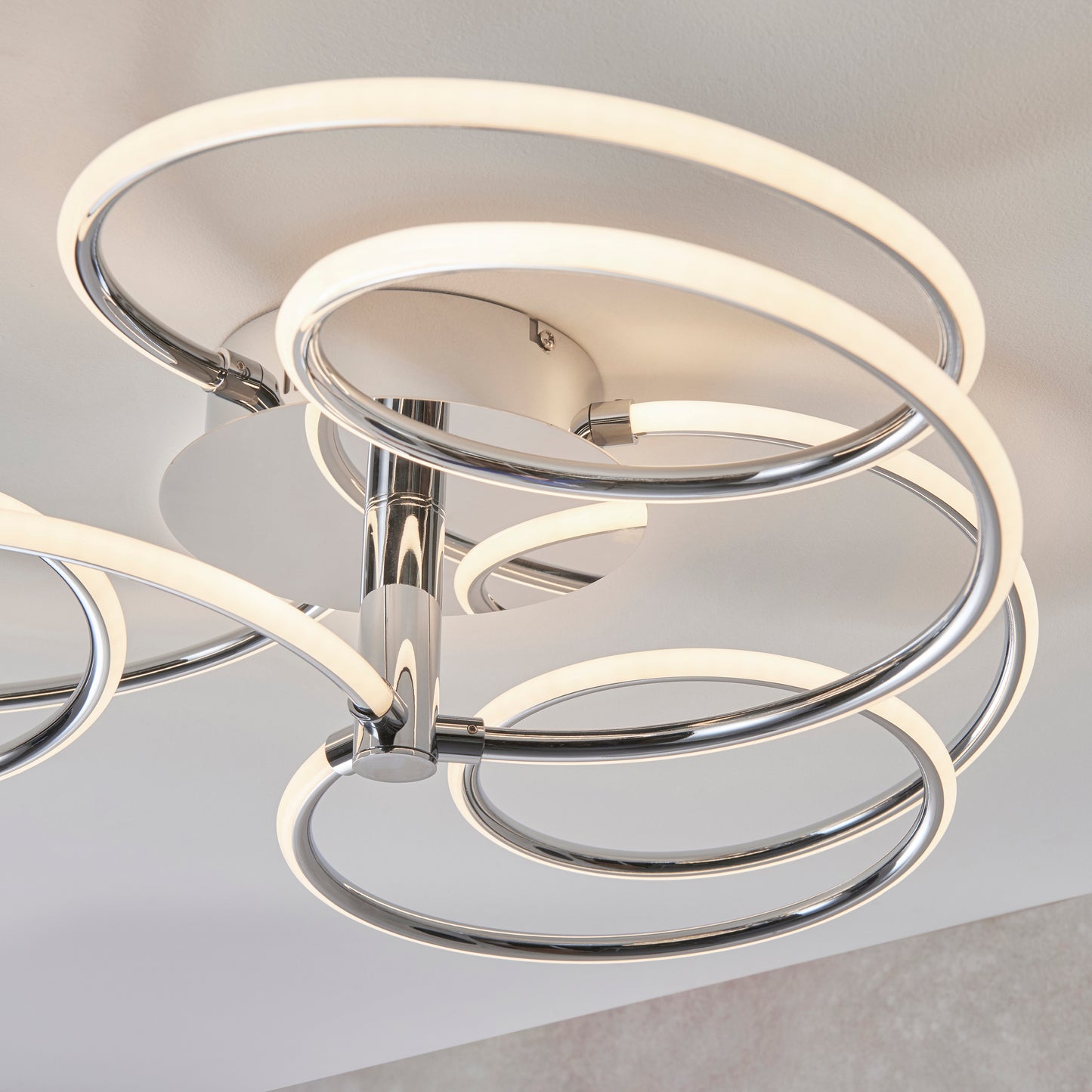 Contemporary Chrome Plated Ceiling Light