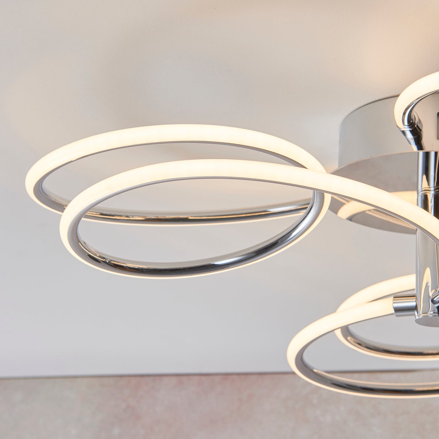 Contemporary Chrome Plated Ceiling Light