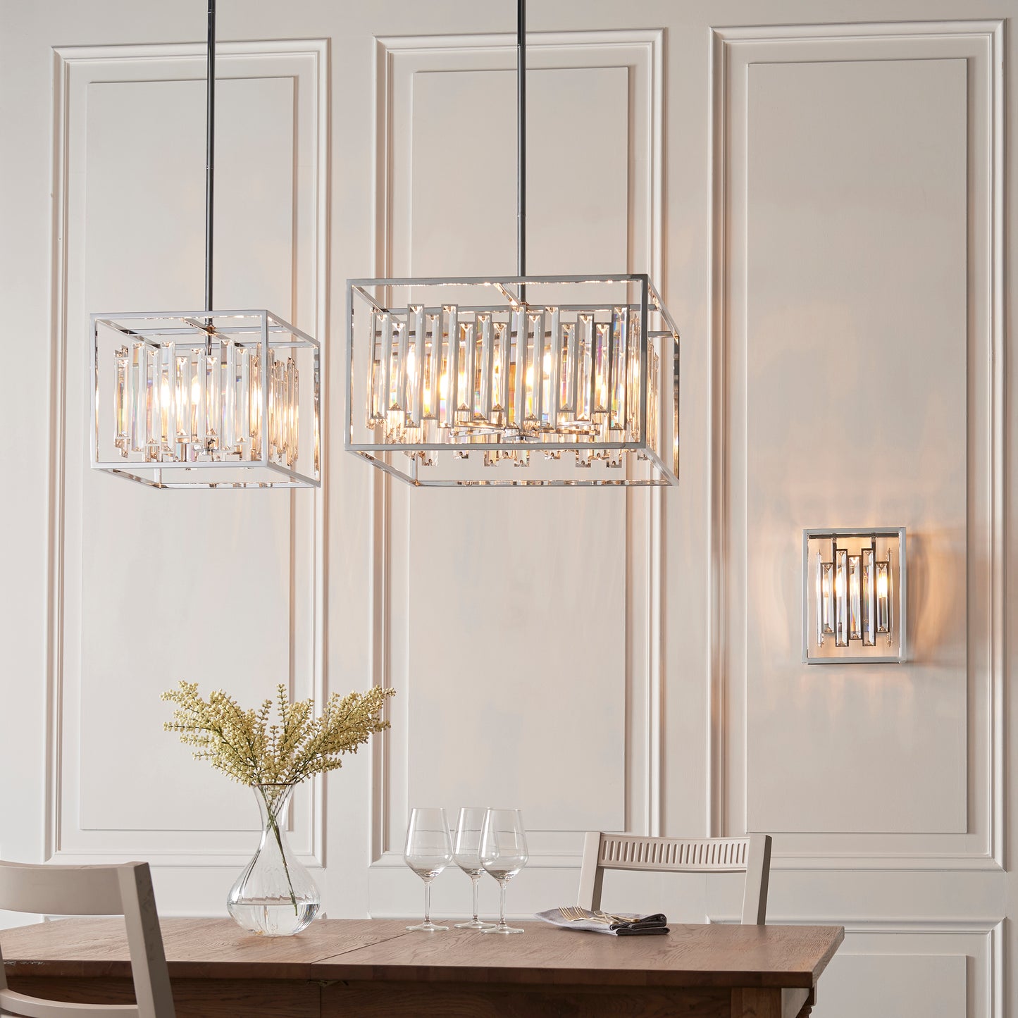 Elegant Crystal Chandelier with Chrome Finish