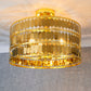 Hexagonal Gold Plate Effect Ceiling Light