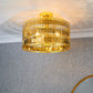 Hexagonal Gold Plate Effect Ceiling Light