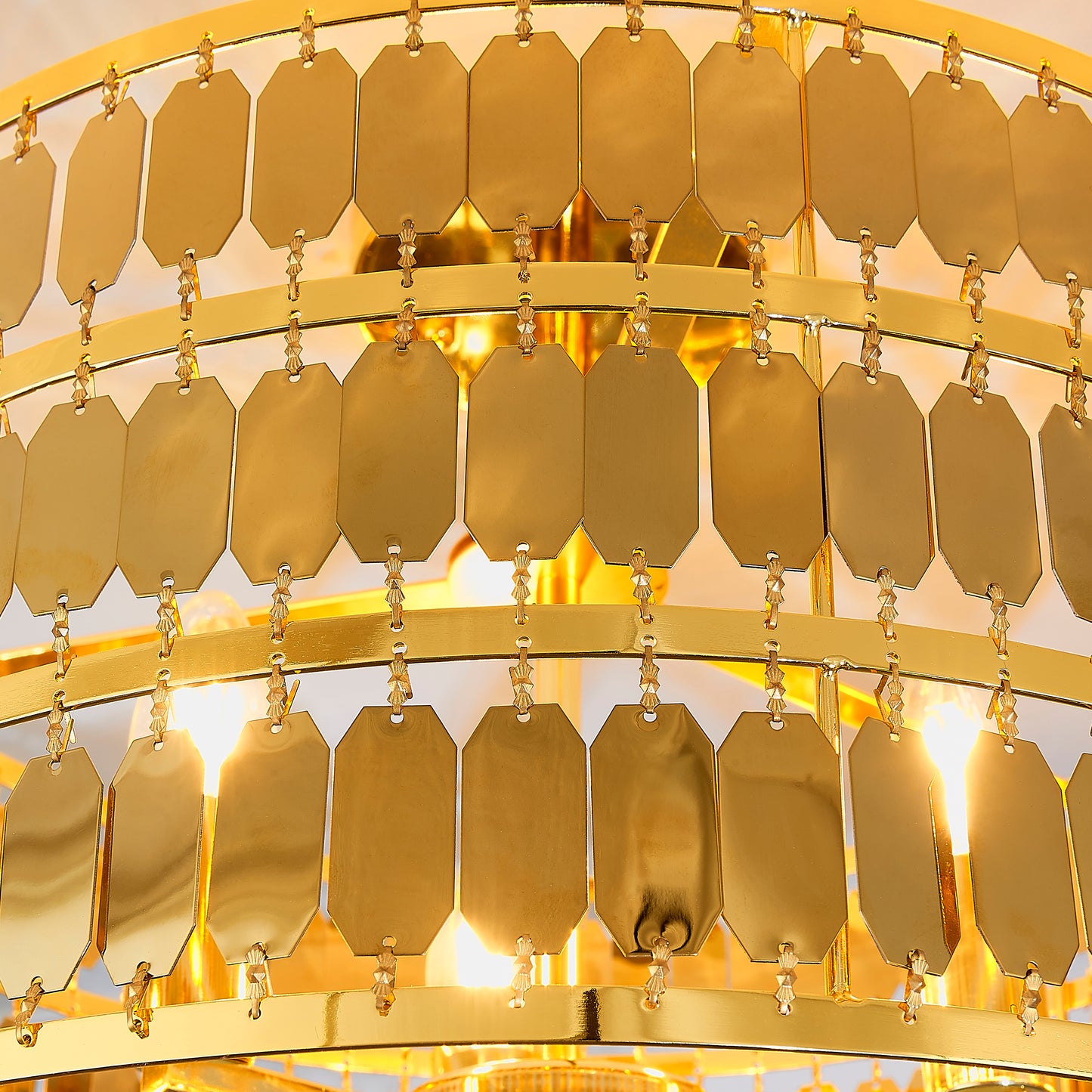 Hexagonal Gold Plate Effect Ceiling Light