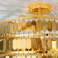 Hexagonal Gold Plate Effect Ceiling Light