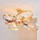 Contemporary Mixed Plated Hoop Ceiling Light Fixture