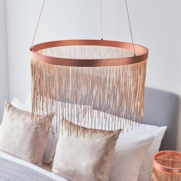 Brushed Copper Chandelier Light