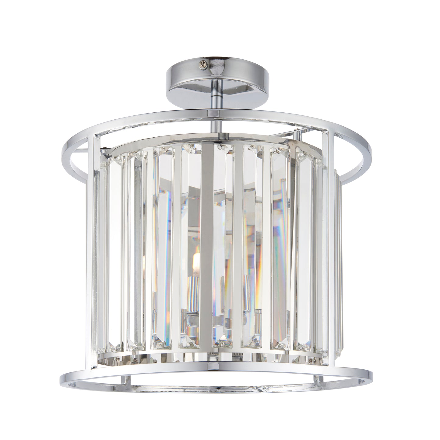 Crystal Glamour Bathroom Semi Flush Light