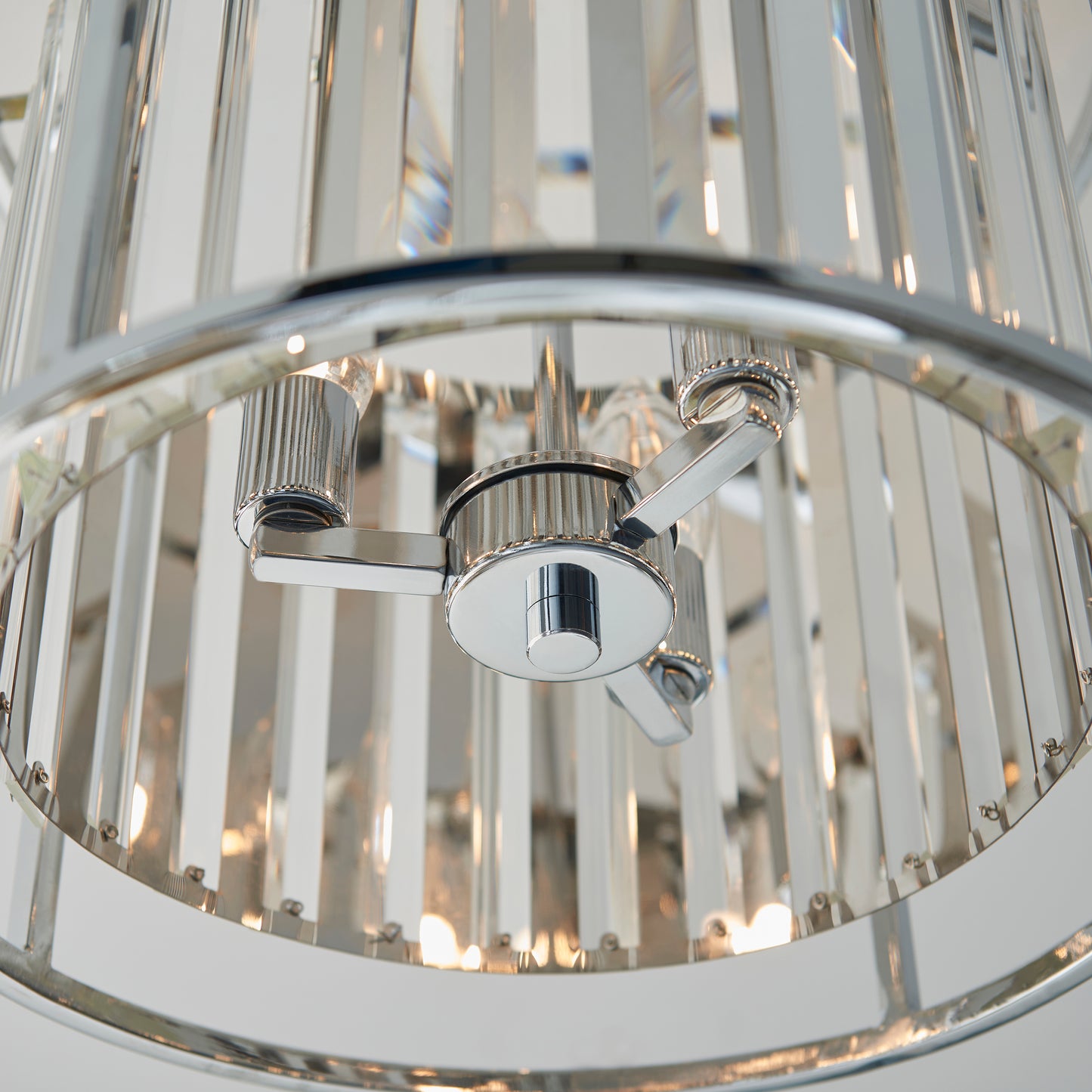 Crystal Glamour Bathroom Semi Flush Light