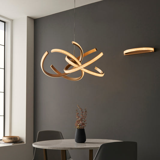 Luxurious Satin Gold Designer Pendant Light