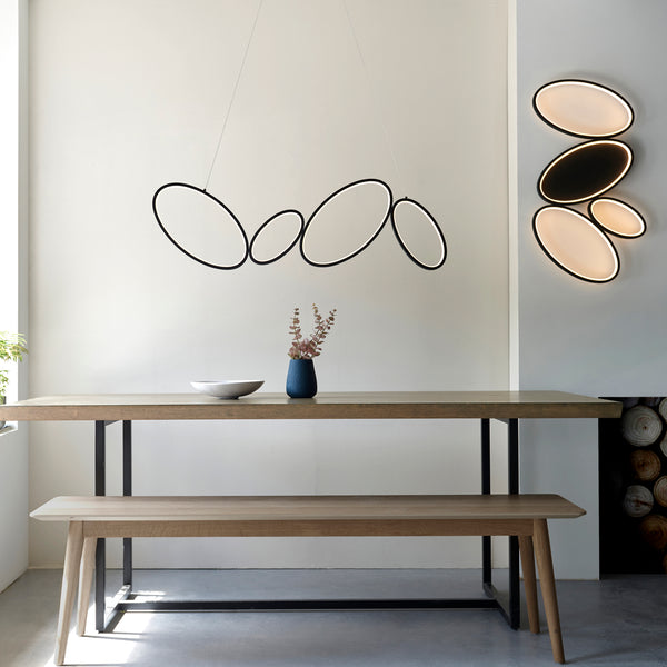 Modern Illuminatio Sleek Oval Flush Light