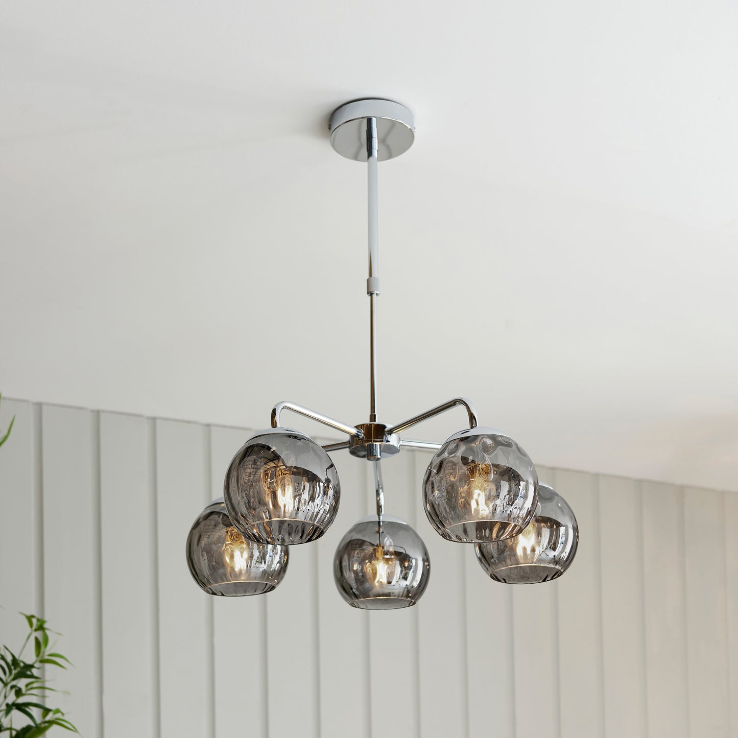 Smokey Mirrored Glass Drop Ceiling Light